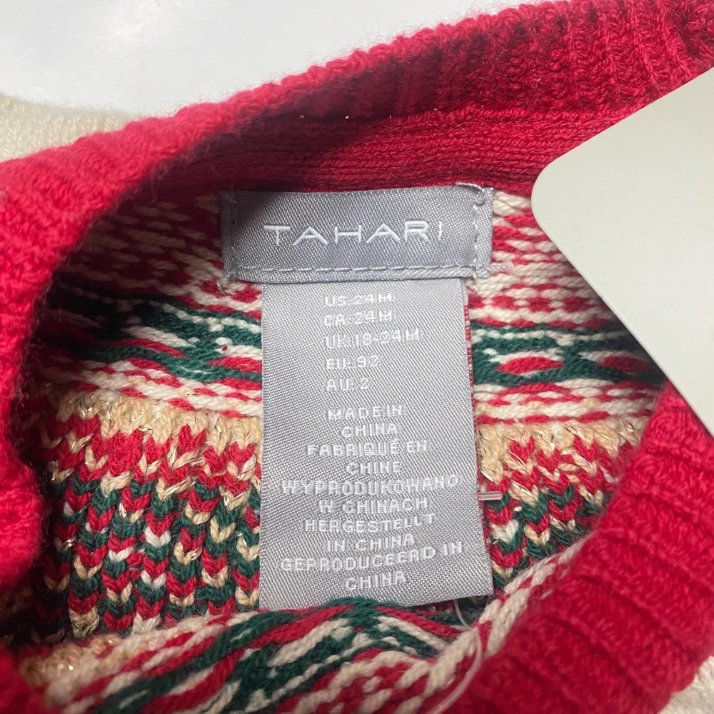 Tahari Girls 24 Mos Christmas Holiday Deer Tree Sweater Skirt Outfit Set‎ NWT
